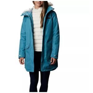 Columbia Suttle Mountain Long Insulated Faux Fur Hooded Winter Coat Jacket L